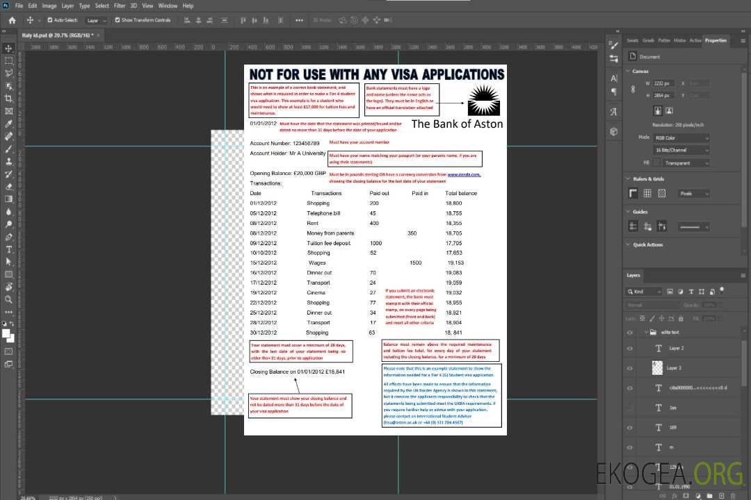 Royaume-Uni Modèle de relevé bancaire de la Bank of Aston au format Word template Royaume-Uni Modèle de relevé bancaire de la Bank of Aston au format Word template